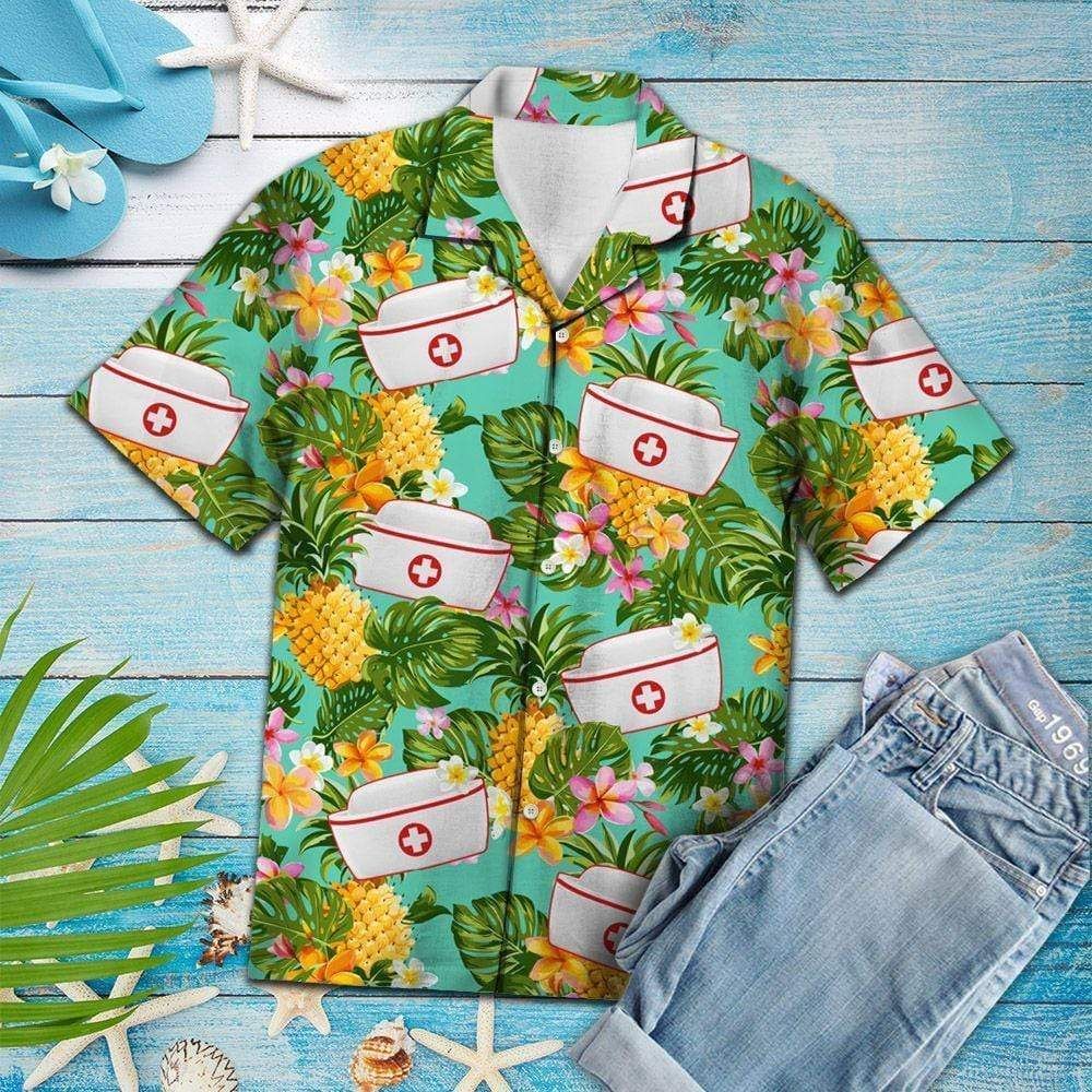 Buy Nurse Pineapple Tropical Hawaii Aloha Shirts Ha68804