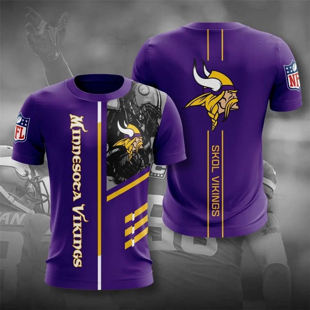 Minnesota Vikings T-Shirt 3D Performance Short Sleeve