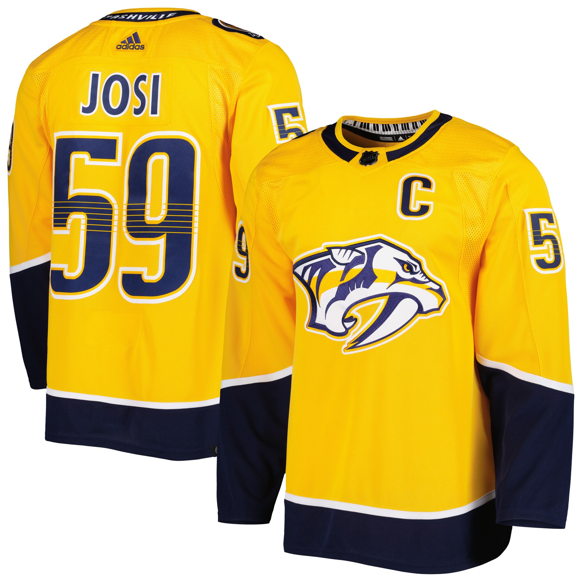 Men's Nashville Predators Roman Josi adidas Gold Primegreen Authentic Pro Player Jersey