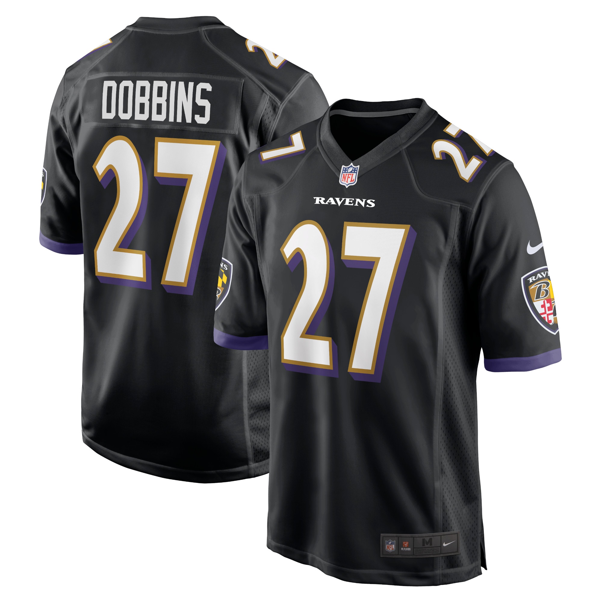 Men’s Baltimore Ravens J.K. Dobbins Black Game Jersey