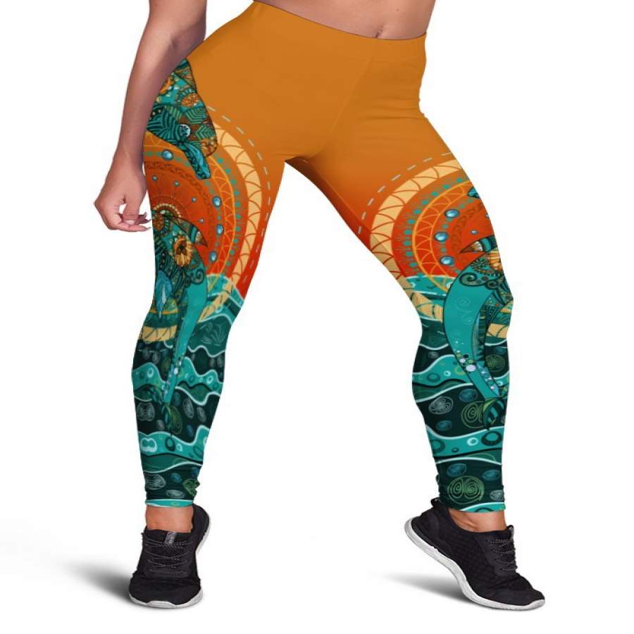 3D DOLPHIN MANDALA FULL PRINT LEGGINGS