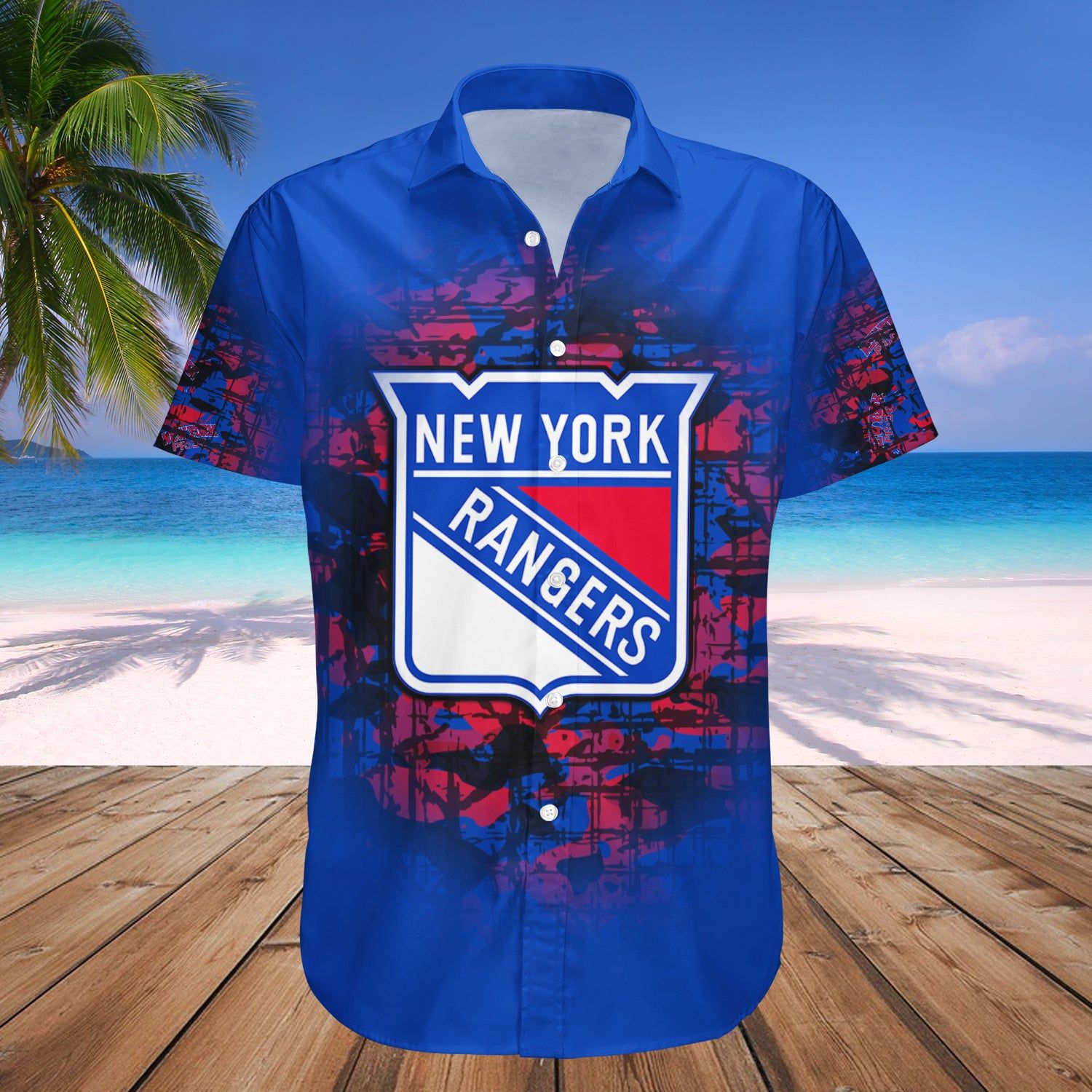 New York Rangers Hawaii Shirt Camouflage Vintage – Nhl