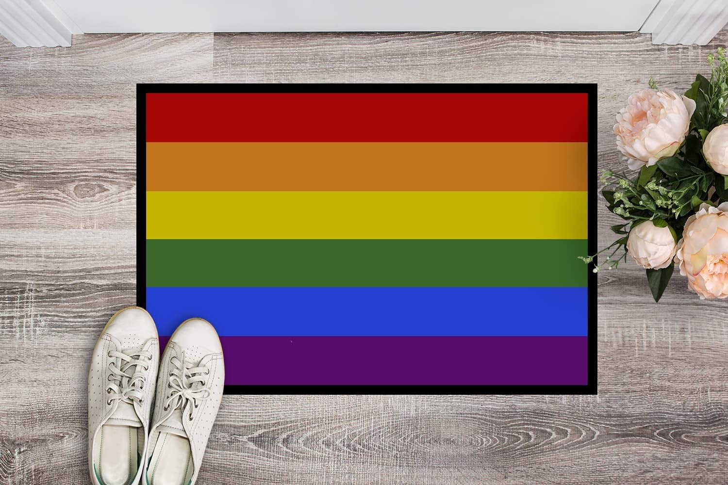 Gay Pride Door Mat, Indoor Rug Or Outdoor Welcome Mat 24X36 Lgbt Pride Doormat