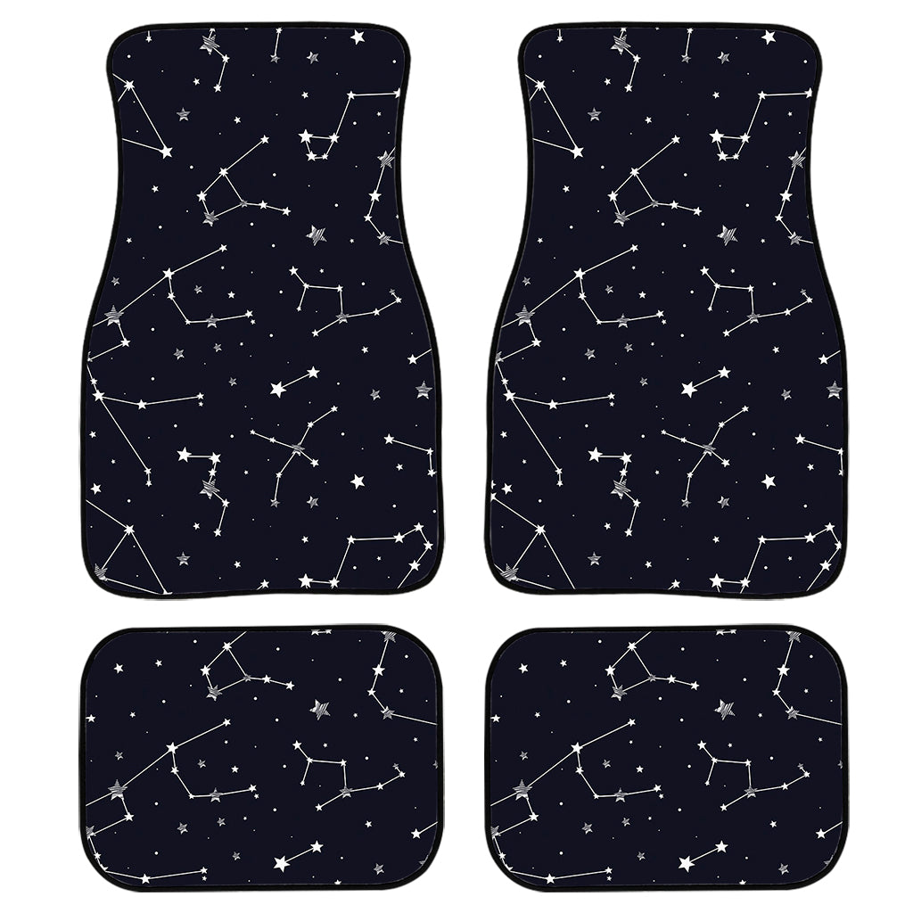 Constellation Stars Pattern Print Front And Back Car Floor Mats, Front Car Mat