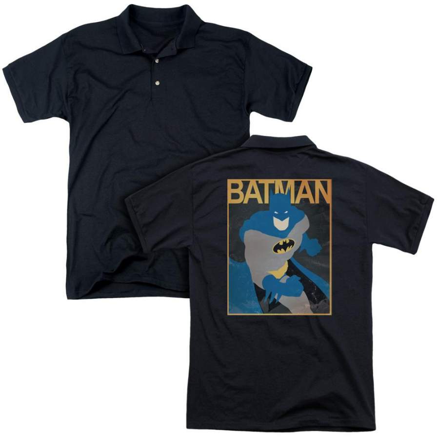 Batman – Simple Bm Poster (Back Print) Mens Regular Fit Polo