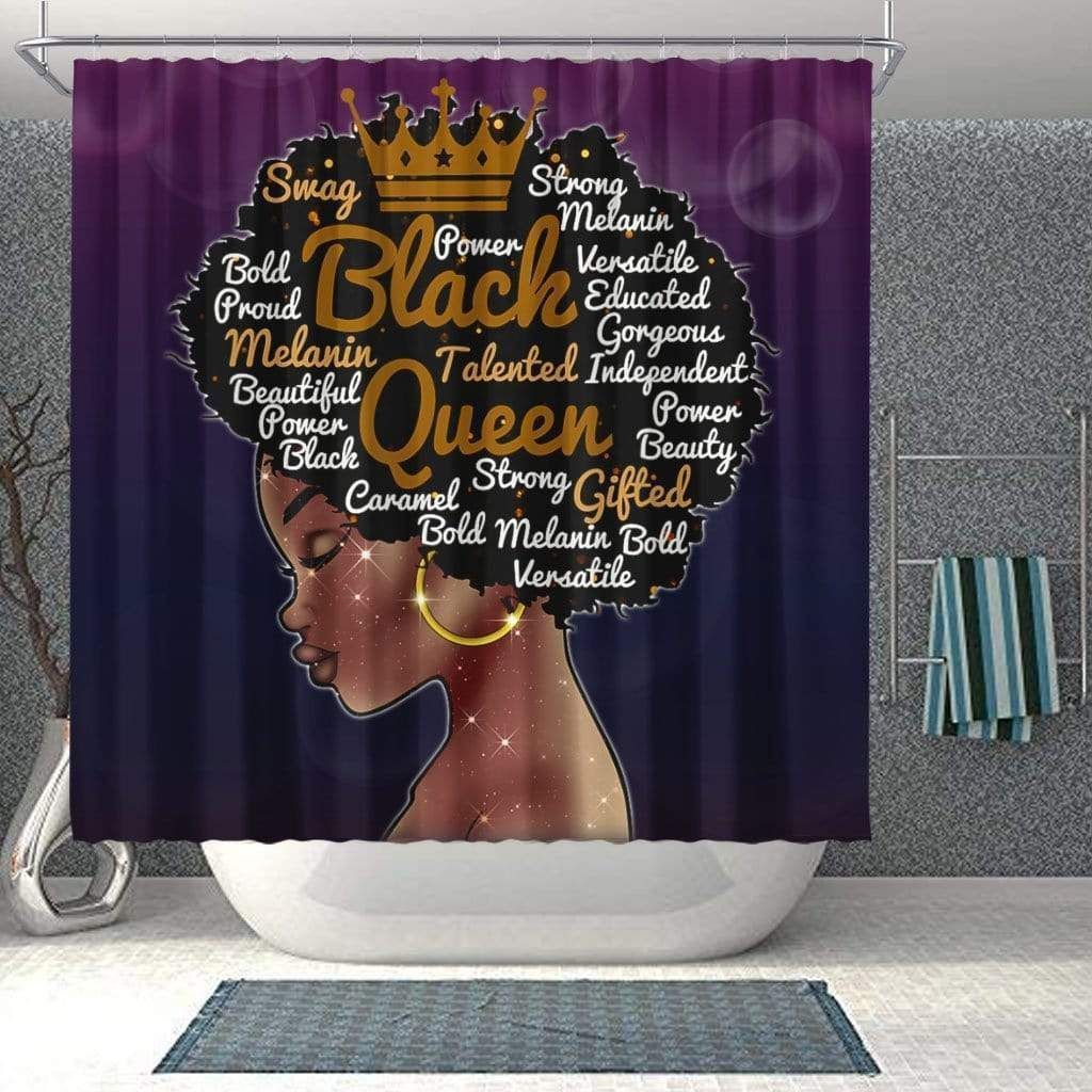 Dashiki Educated Black Women Girl 3D Printed Shower Curtain Bathroom Decor