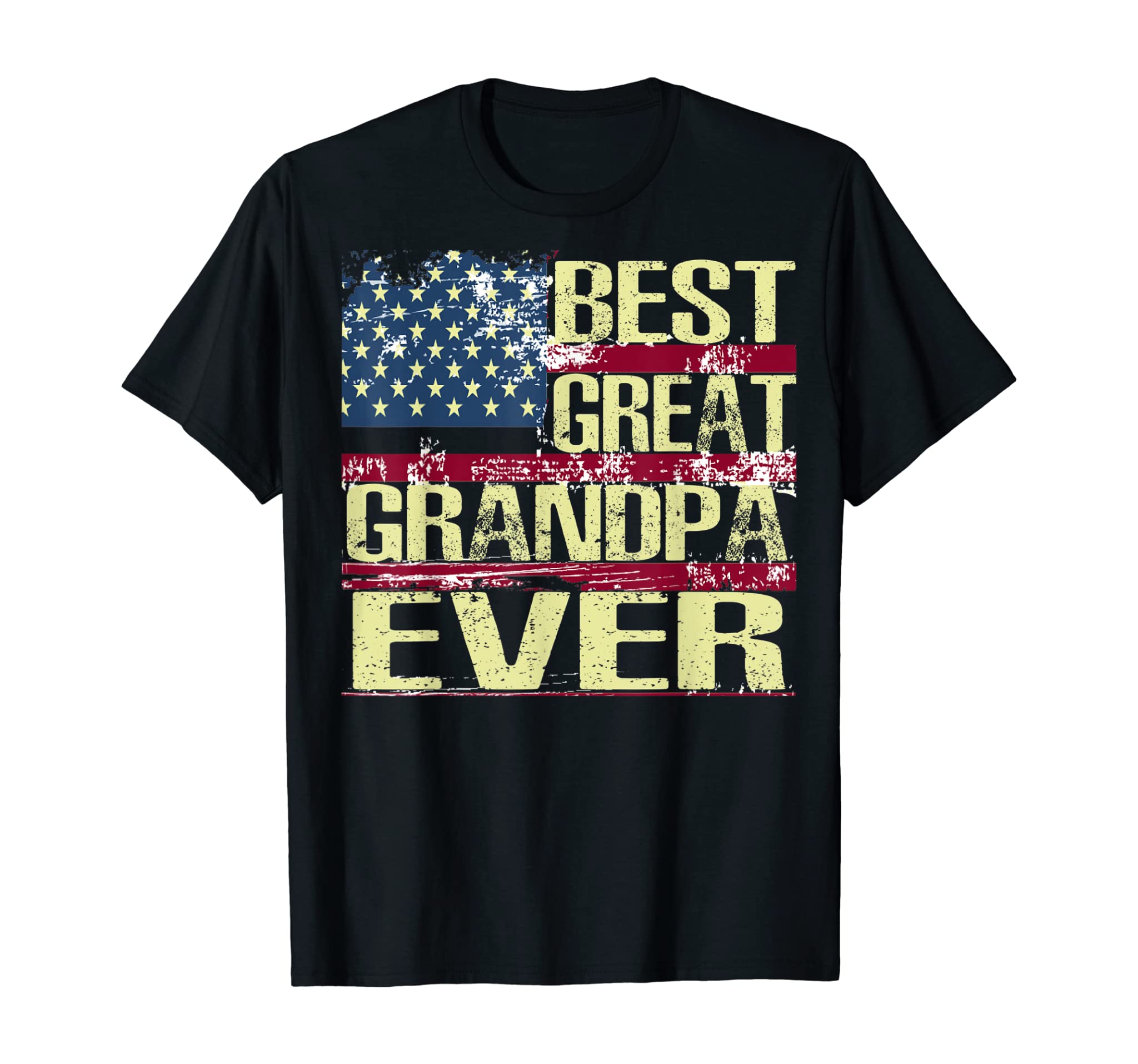 Mens Best Great Grandpa Ever American Flag T-shirt T-Shirt