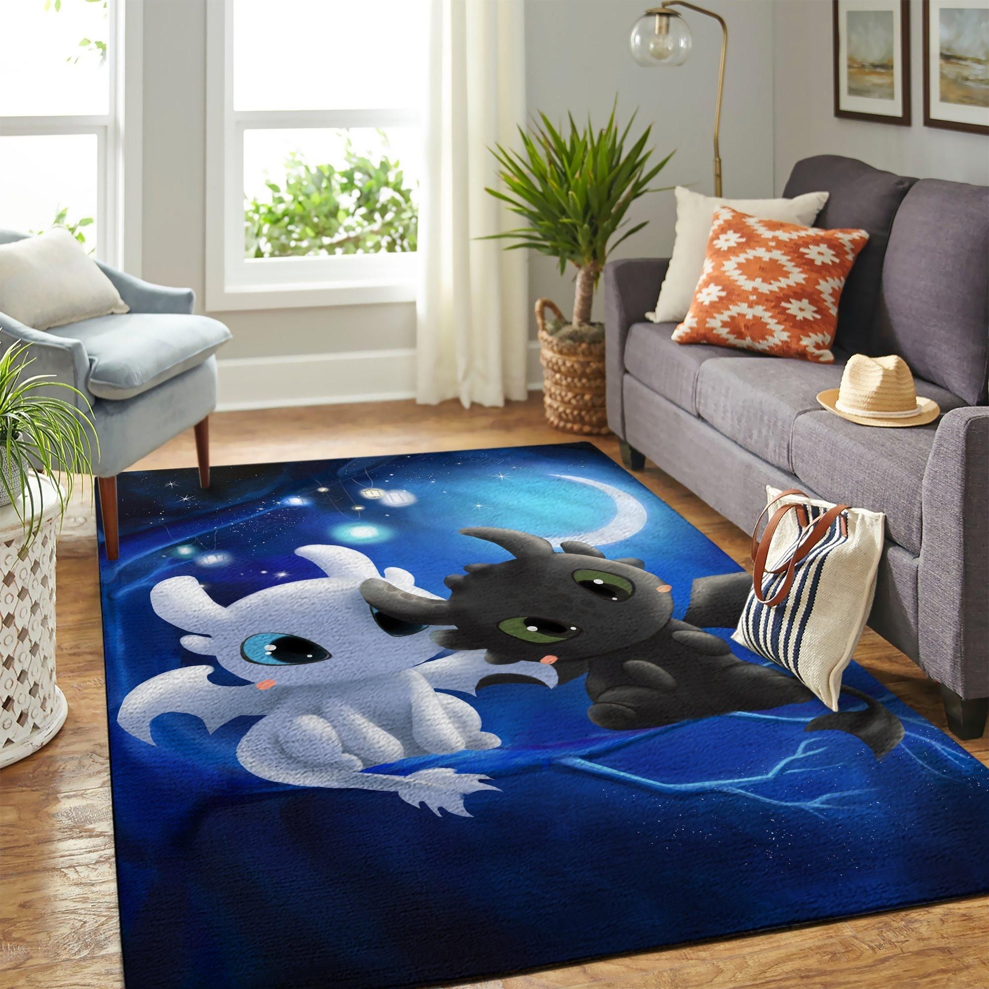 Toothless Light Furry How To Train Your Dragon Cute Area Rug Geeky Carpet – home decor – Bedroom Living Room decor