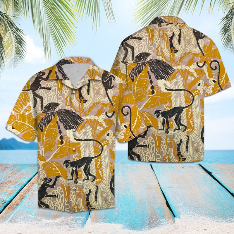 Tropical Monkey Hawaiian Shirt Ha4582