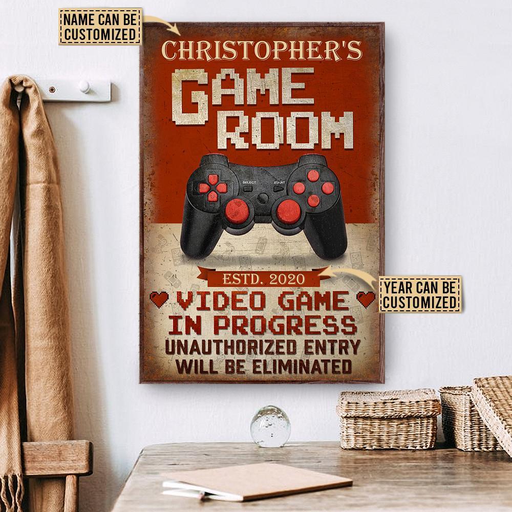 Aeticon Gifts Personalized Game Video In Progress Canvas Mom Dad Gift Home Decor