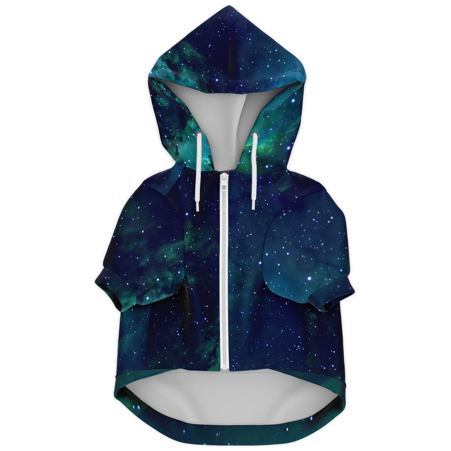 Zip-Up Dog Hoodie – Galaxy Green