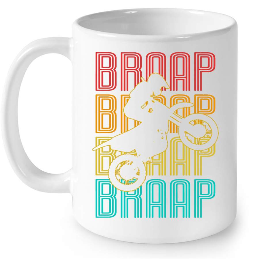 Braap Braap Braap Braap Biker Motobike, Classic Vintage – Full-Wrap Coffee White Mug