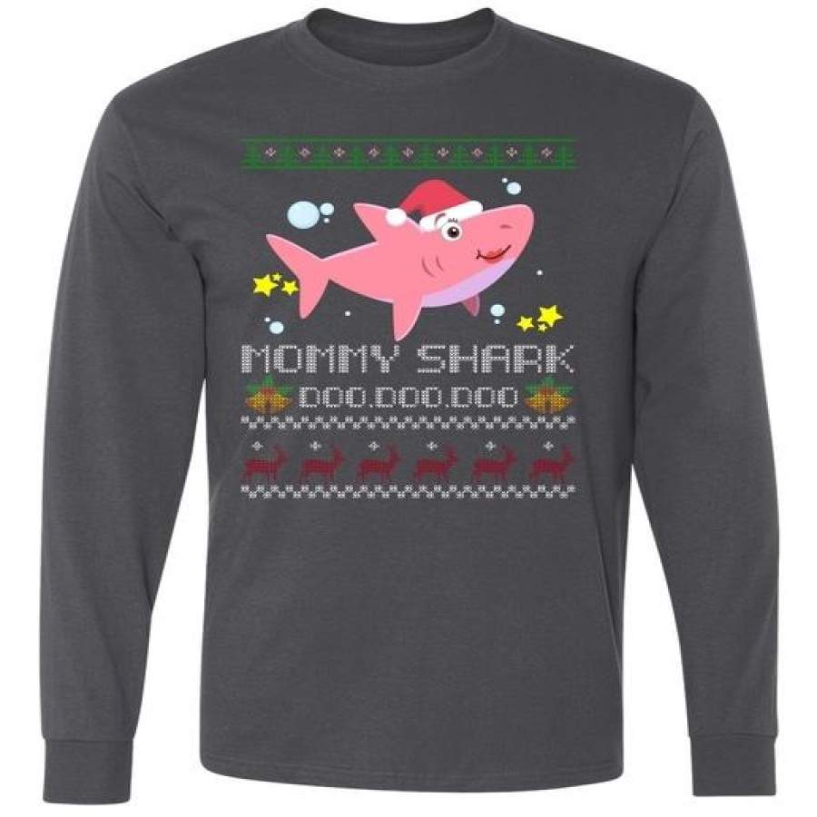 Christmas Mommy Shark Long Sleeve Shirt