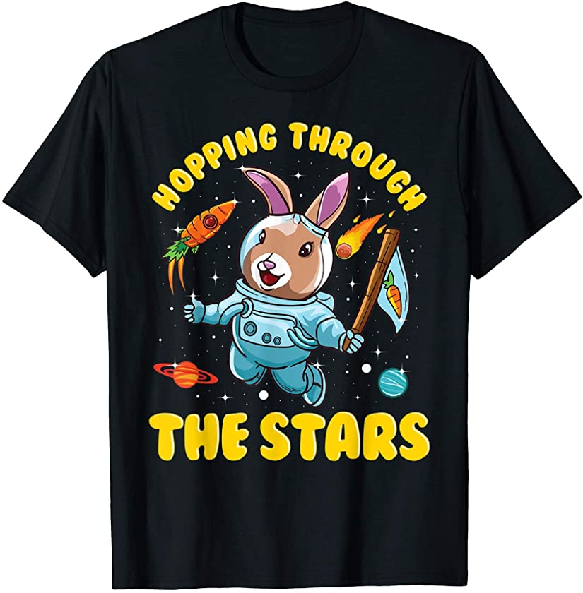 Bunny Rabbit Astronaut Carrot Rocketship T-Shirt