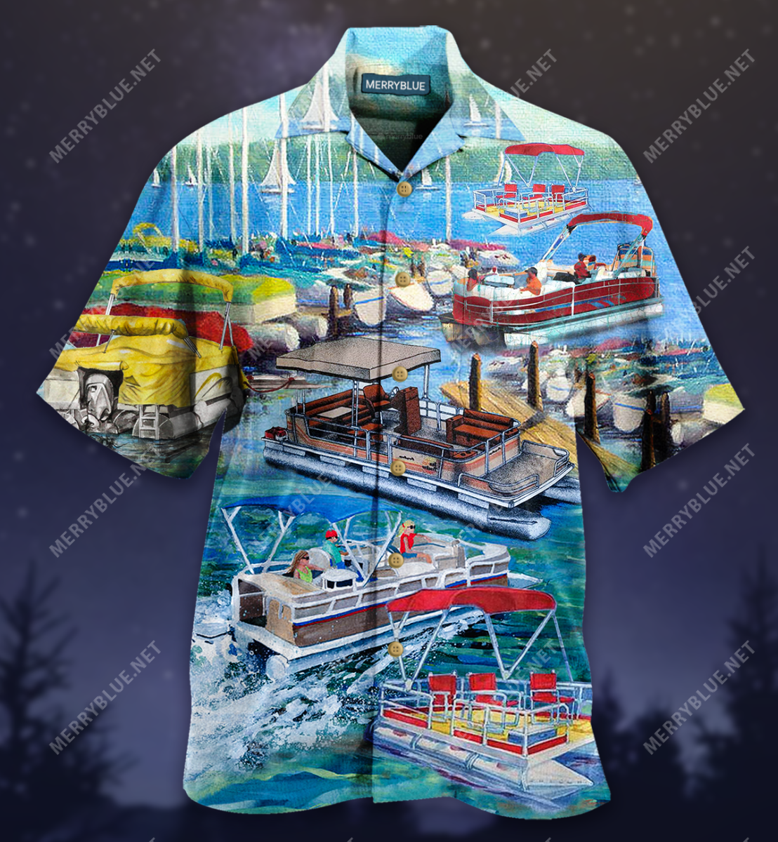 Pontoon Captain Like A Regular Only Cooler Unisex Hawaii Shirt Ha81361