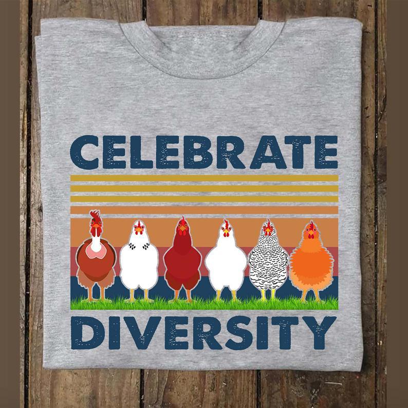 Celebrate Diversity Funny Vintage Chicken T Shirt Standard/Premium T-Shirt Hoodie