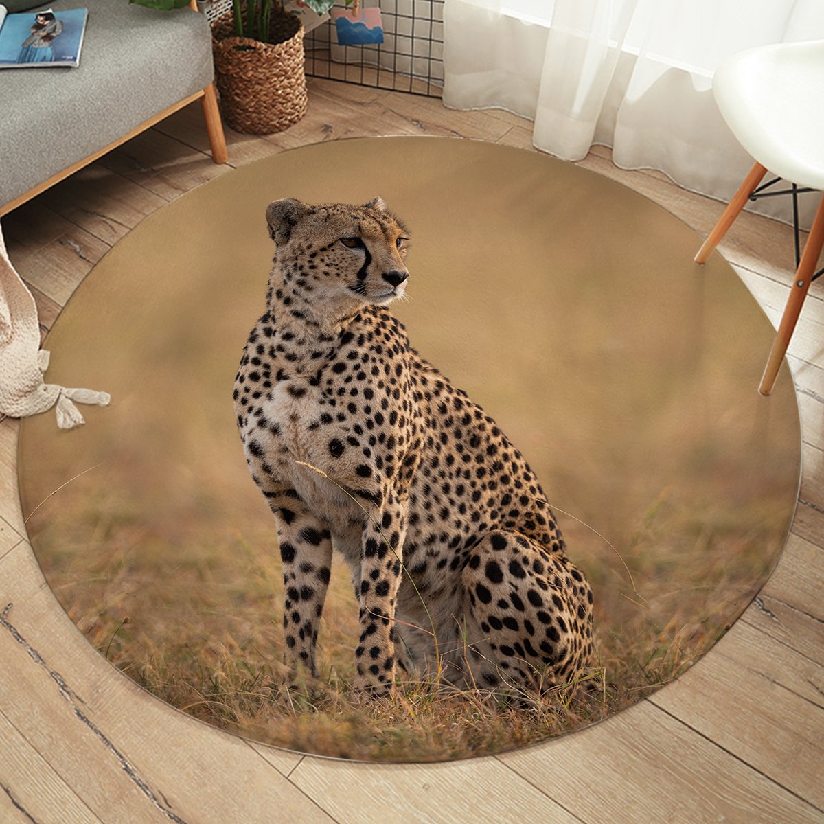 3D Leopard SW2515 Round Rug