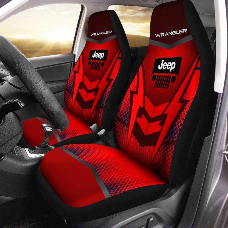 Jeep Wrangler BDA Car Seat Cover (Set of 2) Ver 2 (Red)