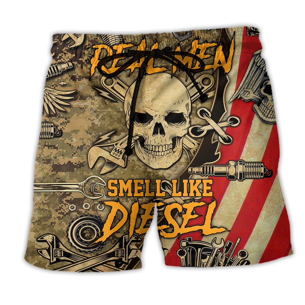 Skull Real Men Smell Like Diesel Cool – Beach Short – Baes03Duc260921