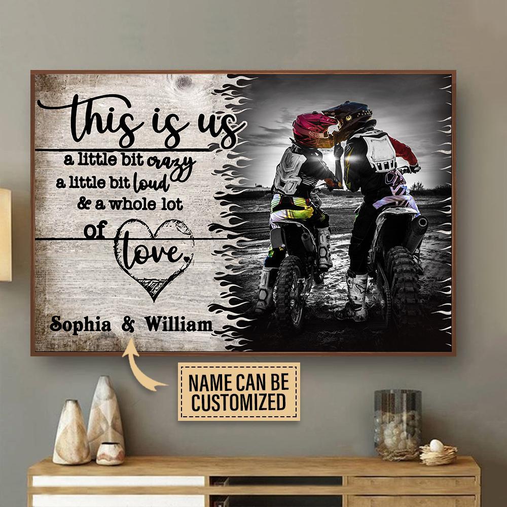 Aeticon Gifts Personalized Motocross A Little Bit Of Canvas Mom Dad Gift Home Decor