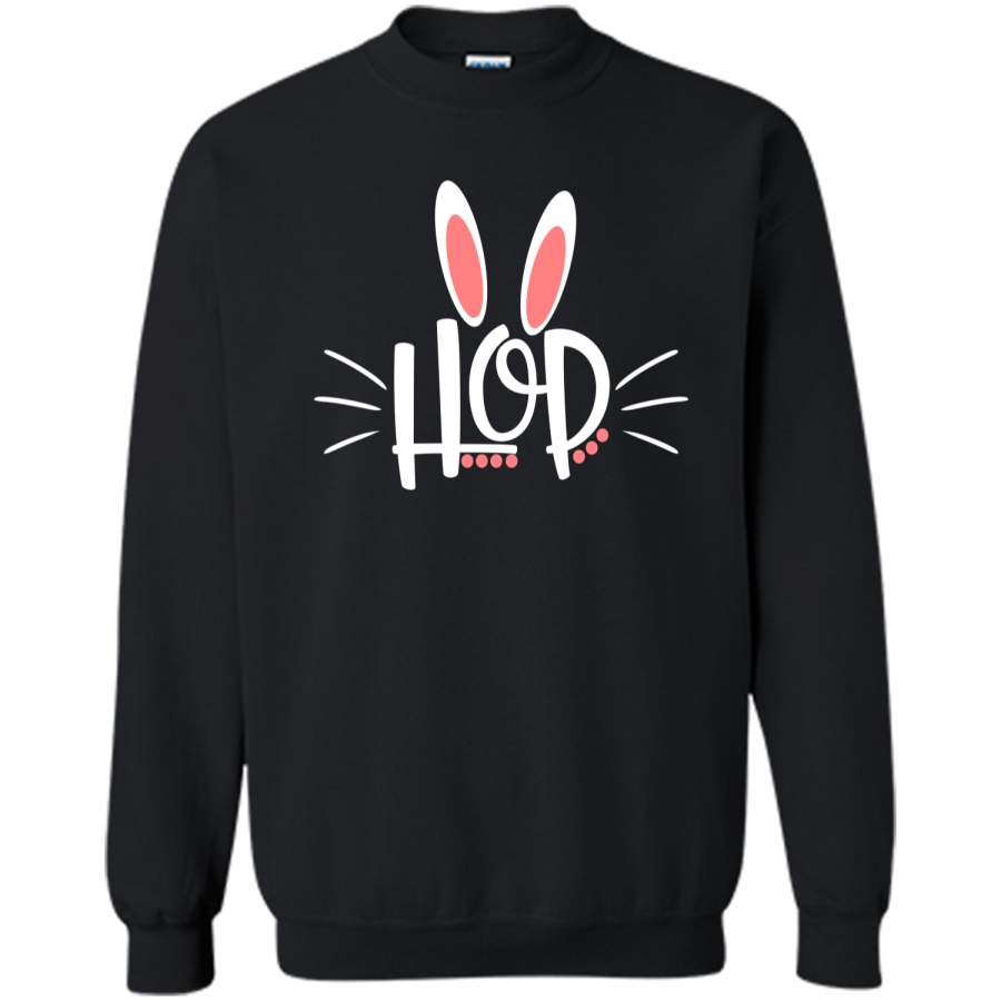 Cute Easter Holiday Shirt with Bunny Rabbit Ears for Kids Printed Crewneck Pullover Sweatshirt 8 oz