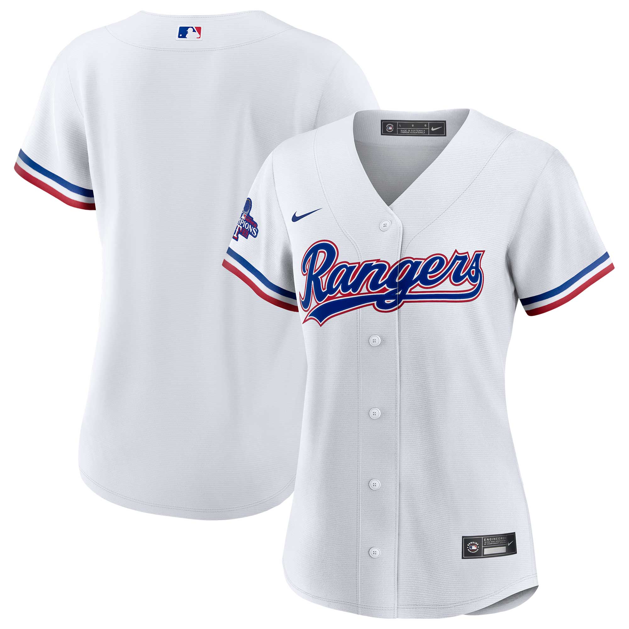 Women’s Texas Rangers  White Home 2023 World Series Champions Team Jersey