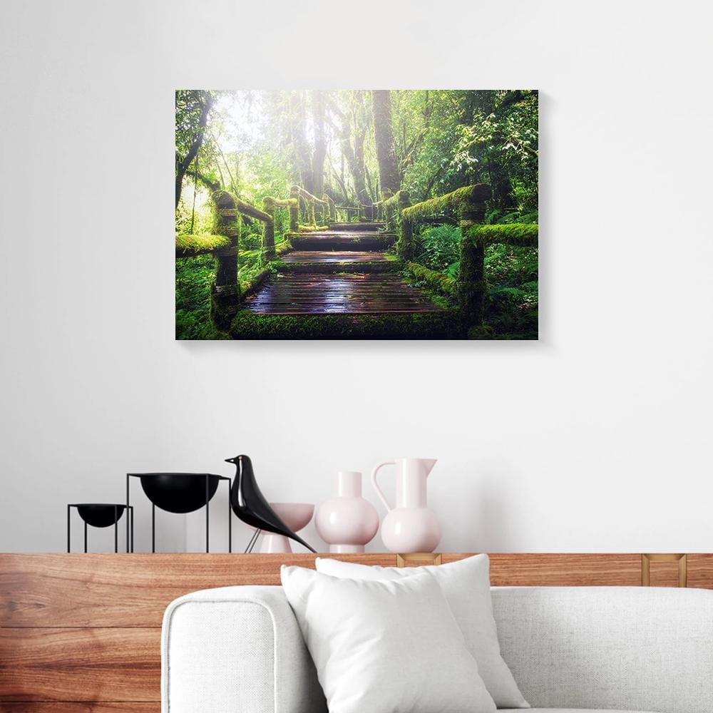 Canvas Wall Art Enchanted Sunlight Forest Road Wall Art Canvas Home Decor Canvas