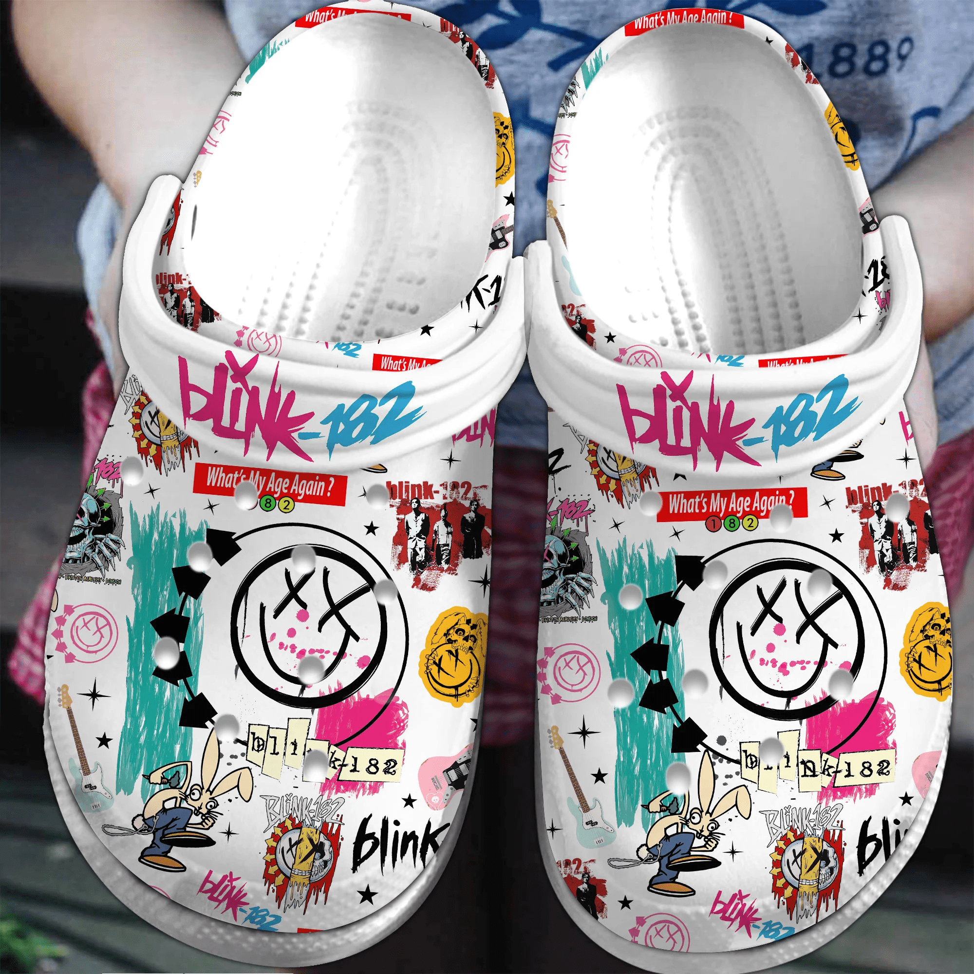 Premium Blink 182 Music Crocs Crocband Clogs Shoes Comfortable For Men Women and Kids 4