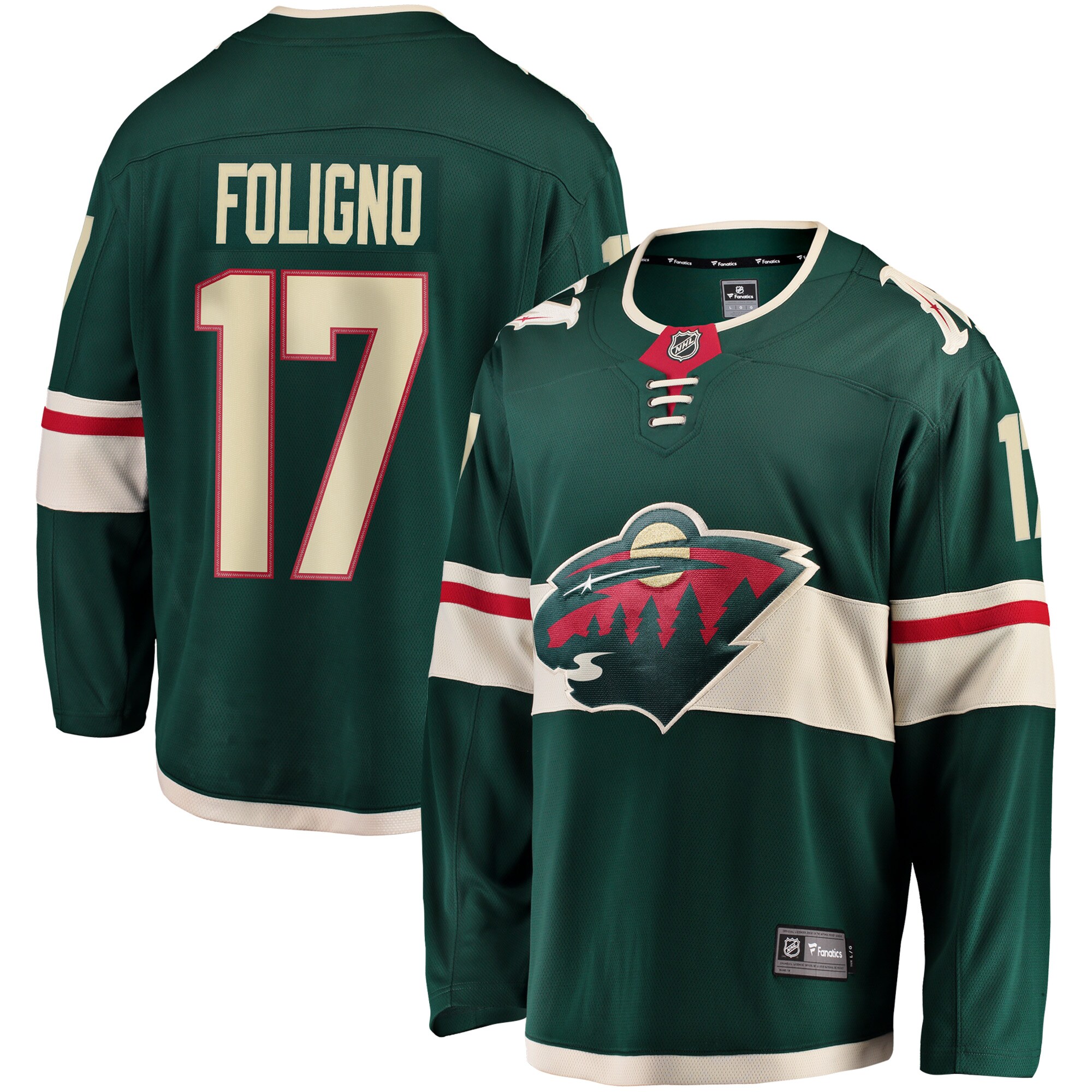 Marcus Foligno Minnesota Wild Branded Breakaway Jersey – Green