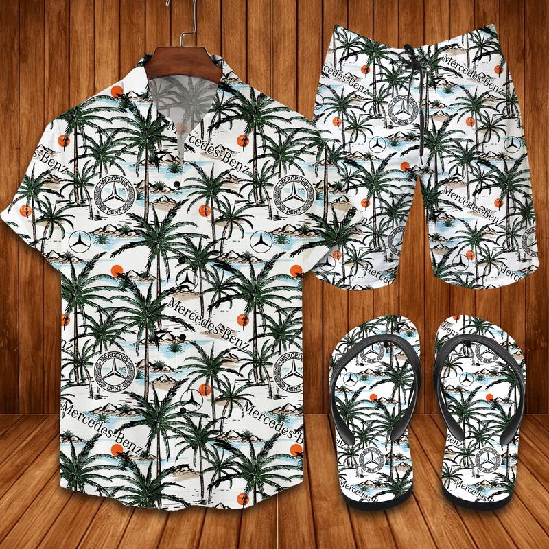 Mercedes-Flip Flops And Combo Hawaii Shirt, Shorts-Vu01435-Vu01437