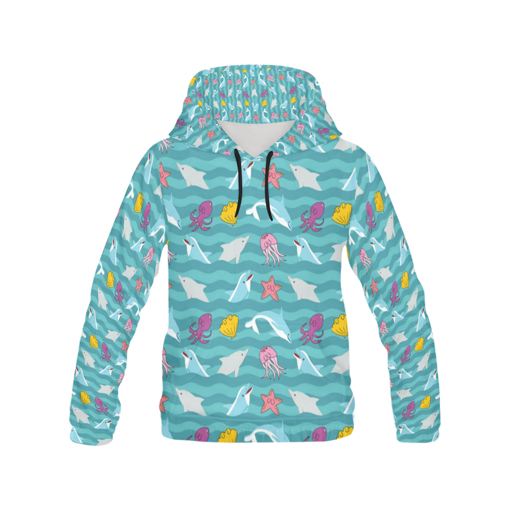 Dolphin All Over Print Hoodie for Men