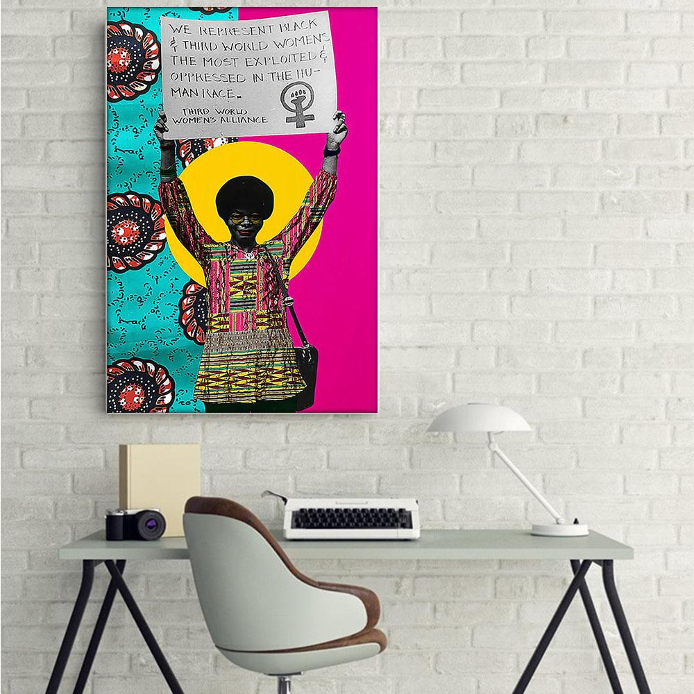 Black American Canvas Art Unique Black Poster African American Girl Black Men Alluring Wall Art For Living Room