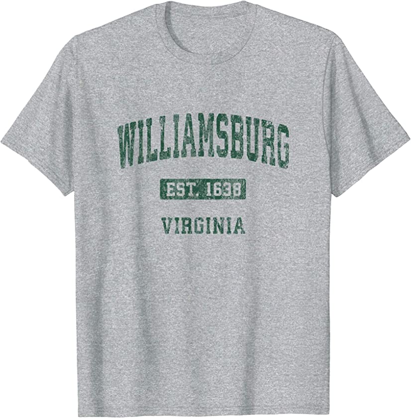 Williamsburg Virginia VA Vintage Athletic Sports Design T-Shirt