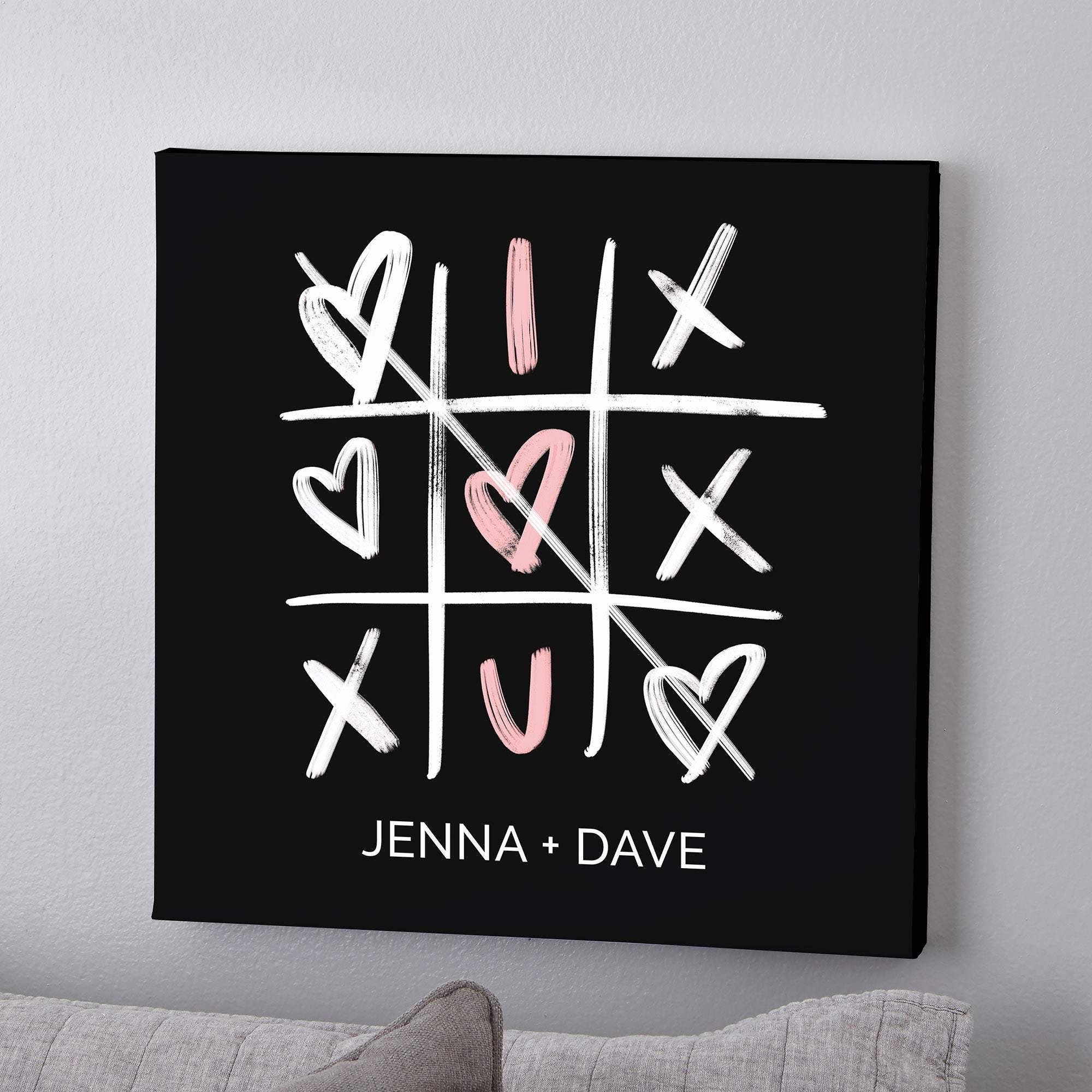 [Personalized Name] Tic-Tac-Toe – Perfect Gift Idea For Couple, Gift For Family , Gift For Home Decor, Best Idea Gift – Matte Canvas, Wall Art, Canvas Prints