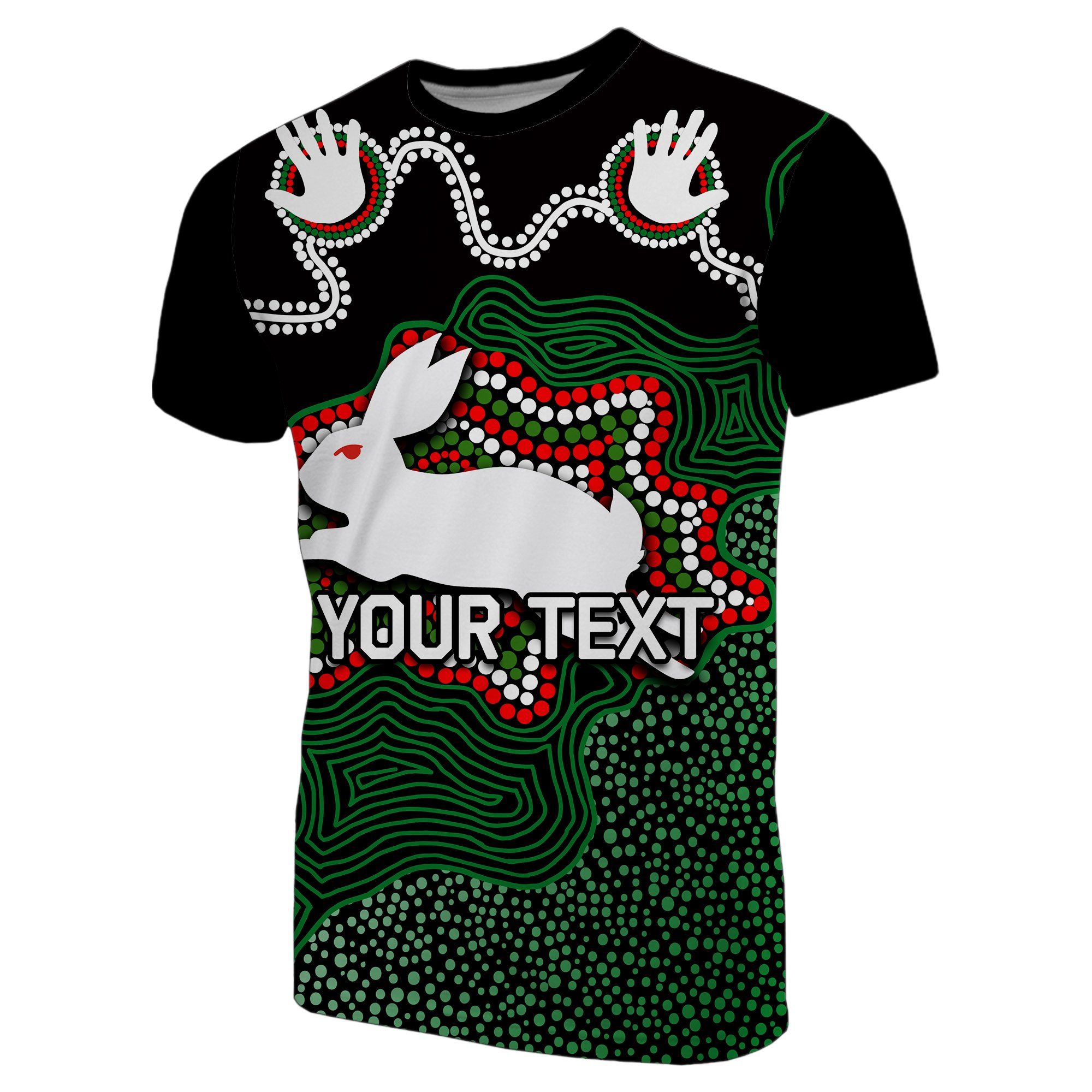 (Custom Personalised)Rabbitohs T-Shirt Aboriginal 2 TH4