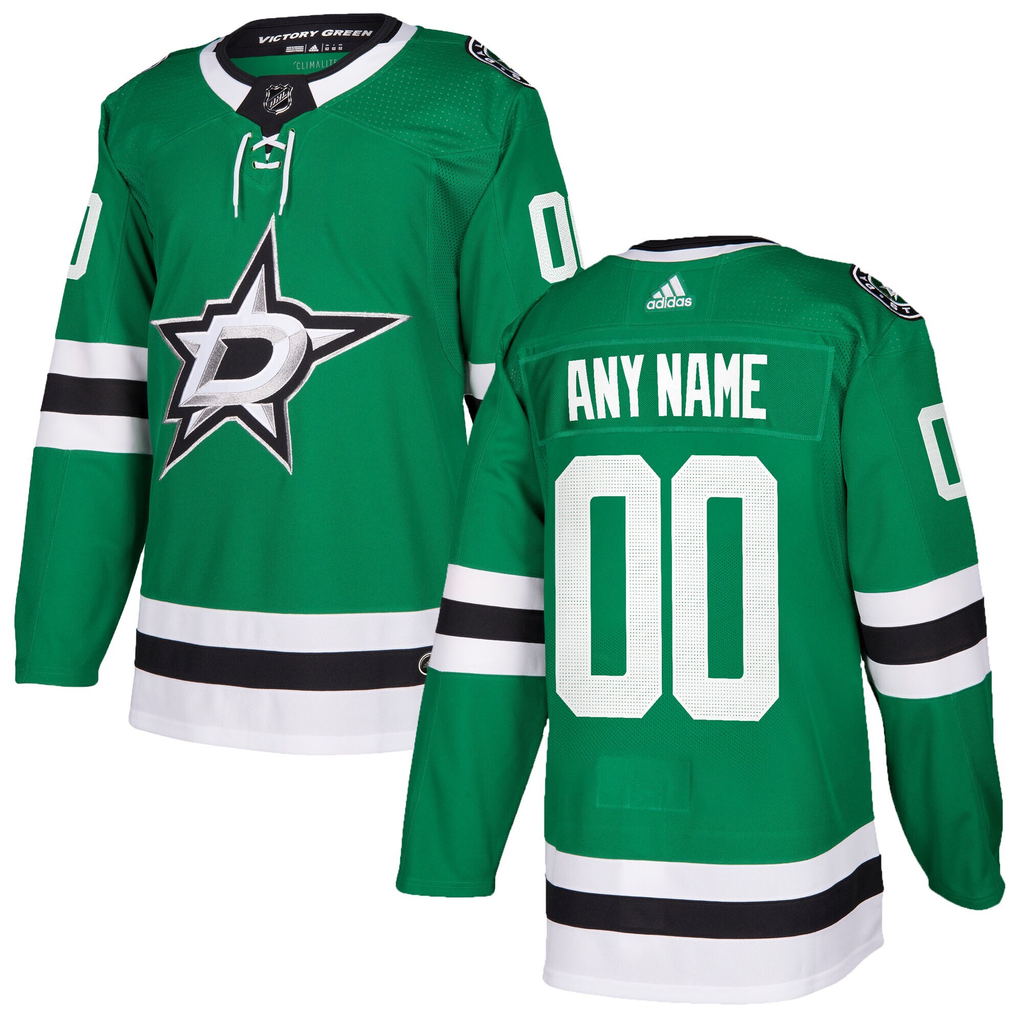 Men's Dallas Stars adidas Kelly Green Authentic Custom Jersey