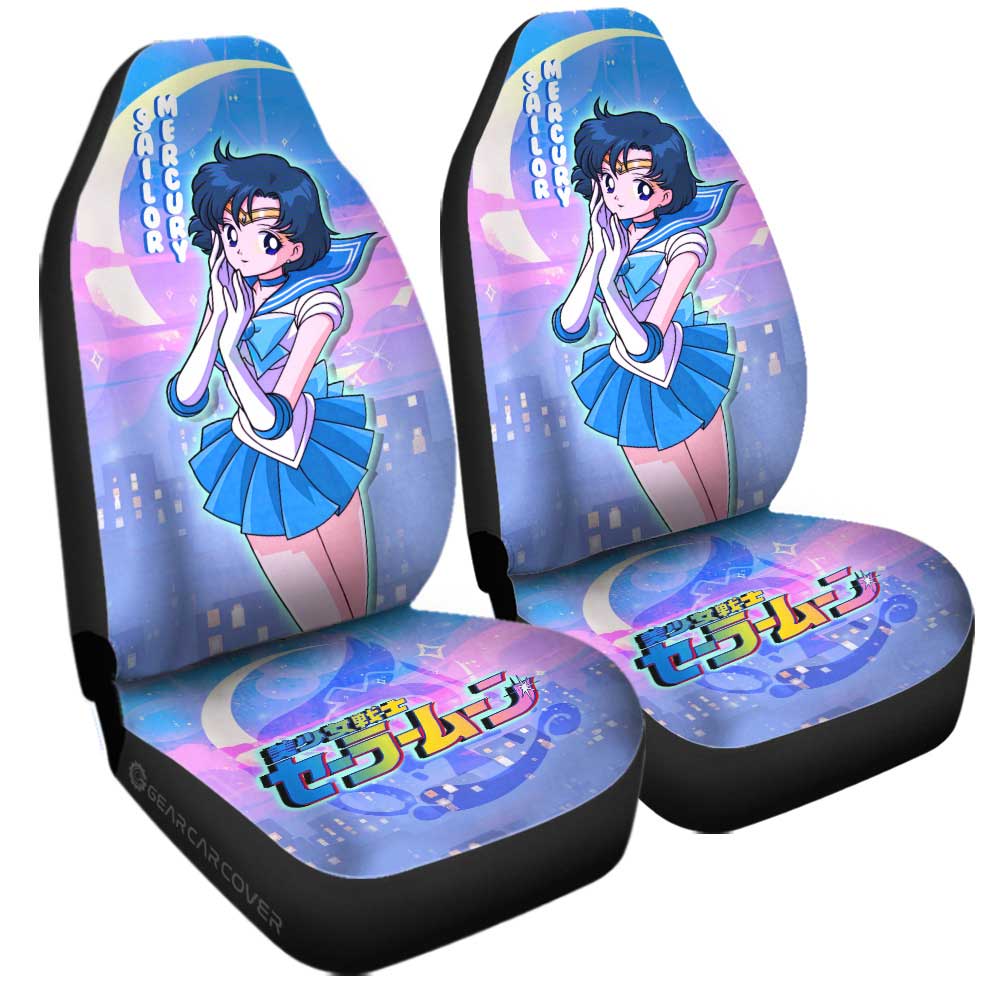 Sailor Mercury Car Seat Covers Custom Sailor Moon Anime For Car Decoration