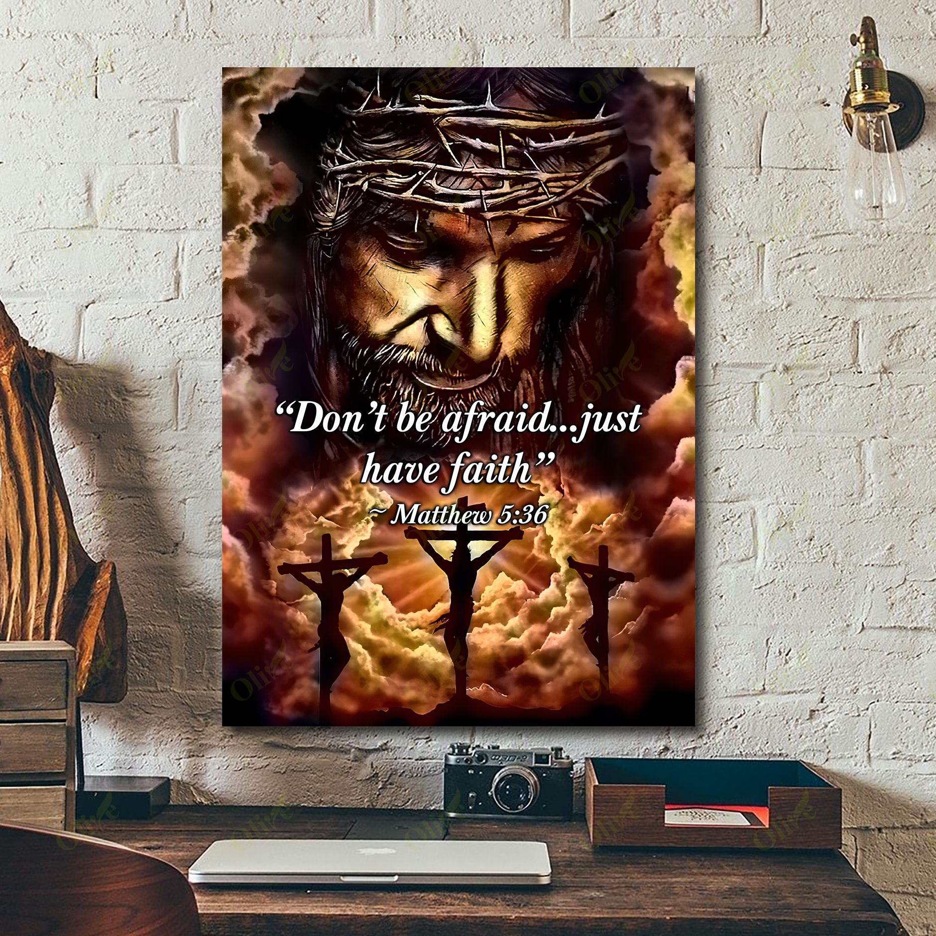 The Cross On Golgotha Poster – Faith Of Christian Not Afraid Canvas Home Decor Gifts For Man Woman