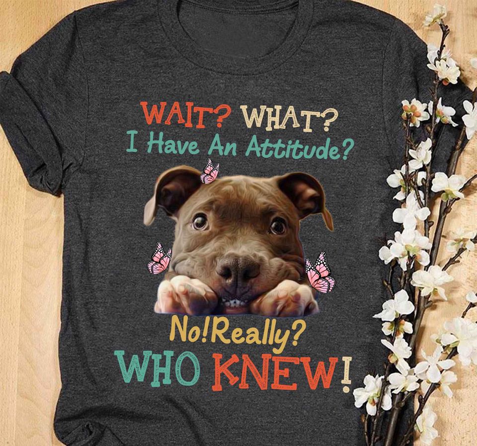 Pitbull Wait What I Have An Attitude No Really Who Knew Standard T-Shirt