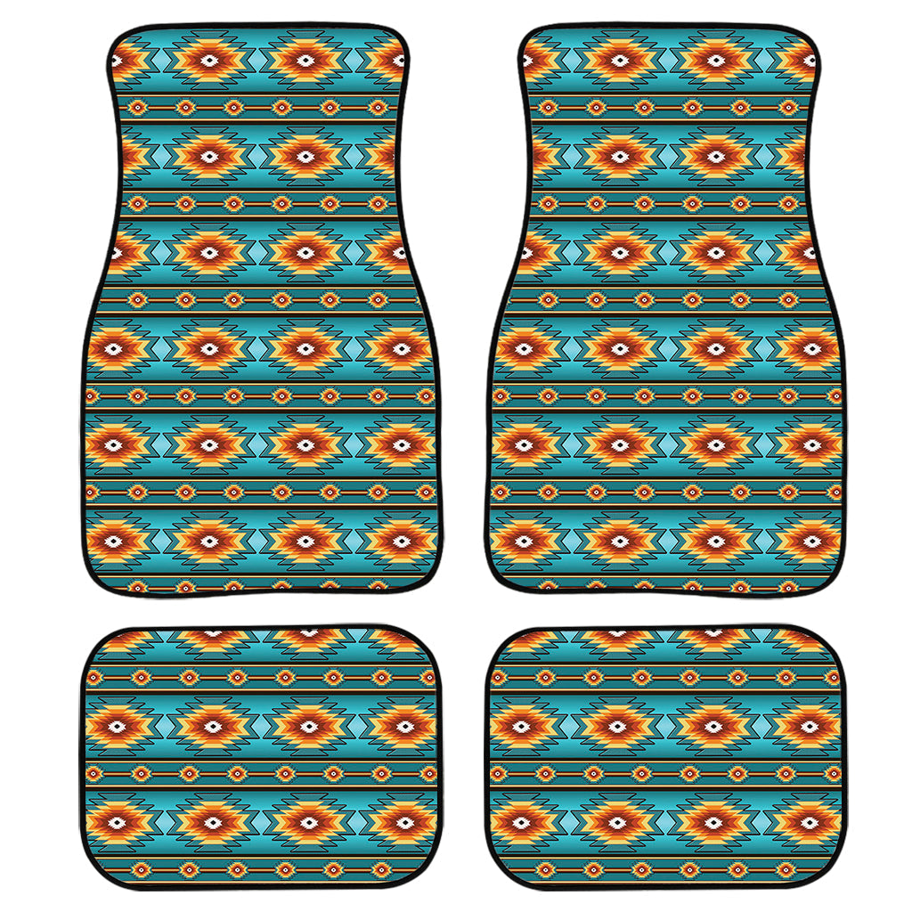 Ethnic Southwestern Navajo Pattern Print Front And Back Car Floor Mats, Front Car Mat