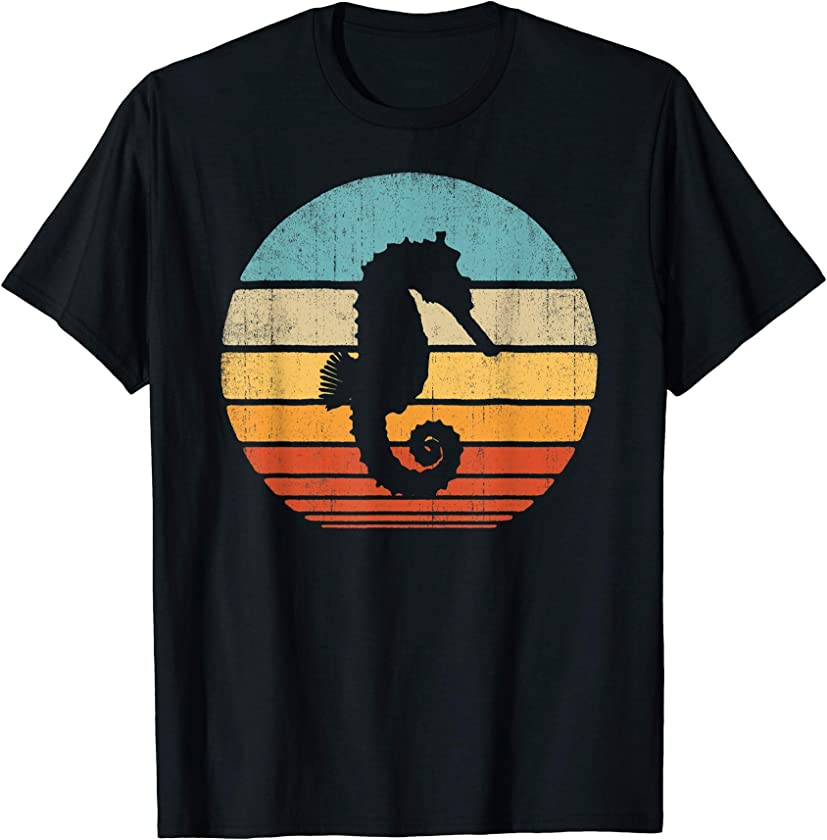 Seahorse Retro Vintage 60s 70s Men Women Gifts Sea Animal T-Shirt