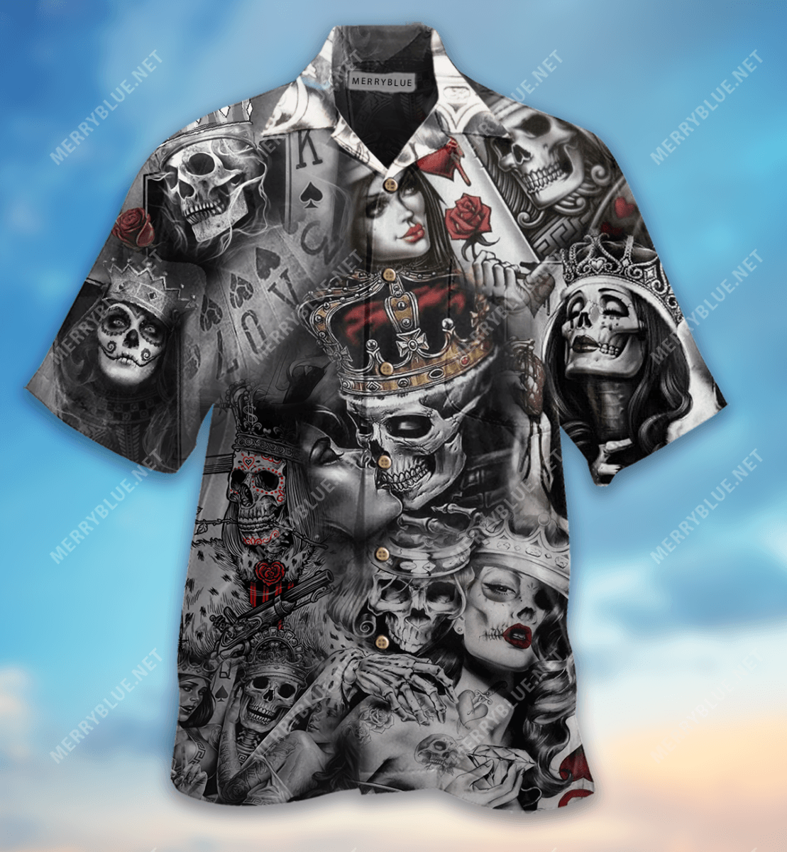 Love Is Blind Poker Skull Unisex Hawaii Shirt Ha105823