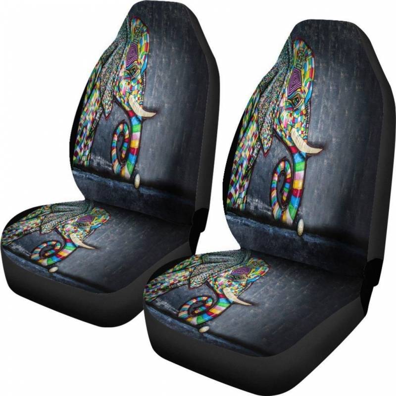 Graffiti Soccer Elephant Car Seat Covers Set of 2