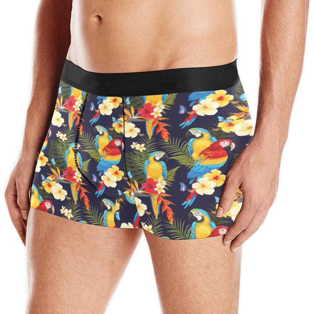 Colorful Parrot Flower Pattern Men’S All Over Print Boxer Briefs Men’S Underwear