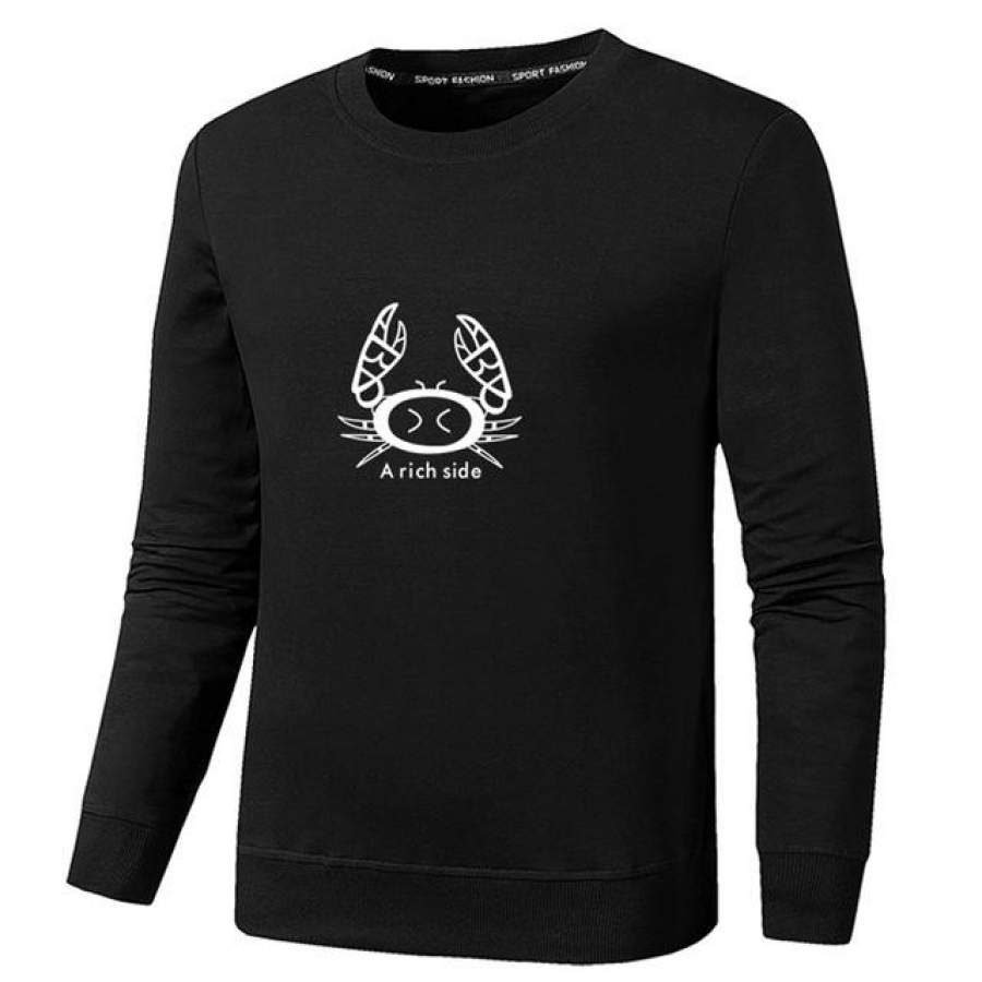 Hoodies Men Crab Print Joker Pullover Tracksuit  Men Sweatshirt Boys Windbreaker Casual Clothing