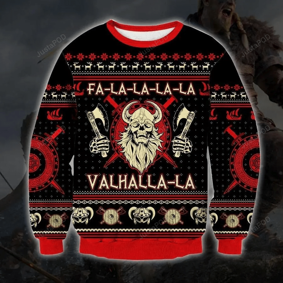 Viking Valhalla-La Ugly Christmas Sweater, All Over Print Sweatshirt