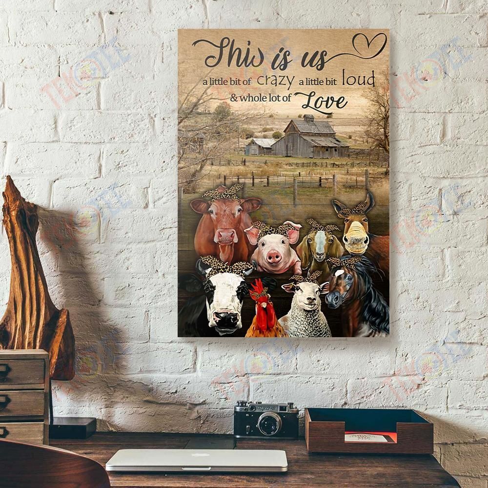 Canvas Prints This Is Us A Little Bit Crazy Animals Farm Vertical Canvas Wall Art Alluring Wall Art Home Decoration