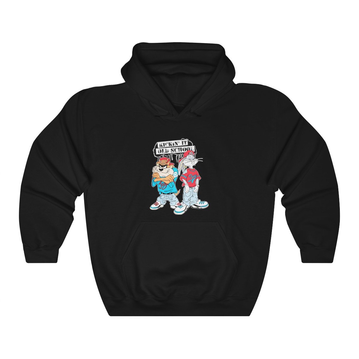 Taz & Bugs Bunny Kickin’ It Old School Looney Tunes Unisex Hoodie