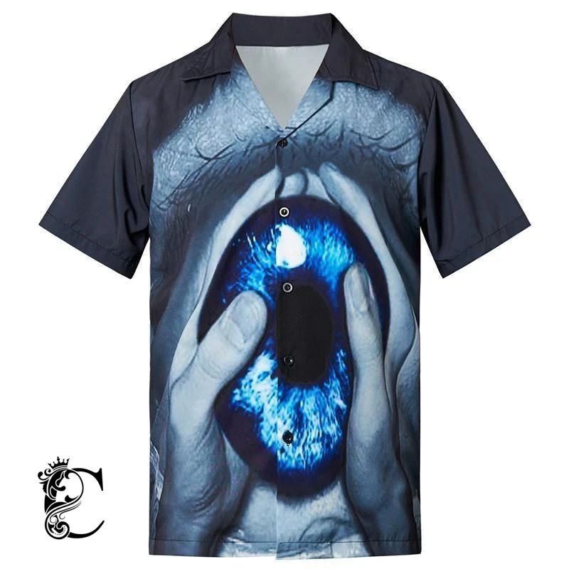 Beach Shirt Order Mens Hawaiian Shirts Eyeball- Chillicothemall