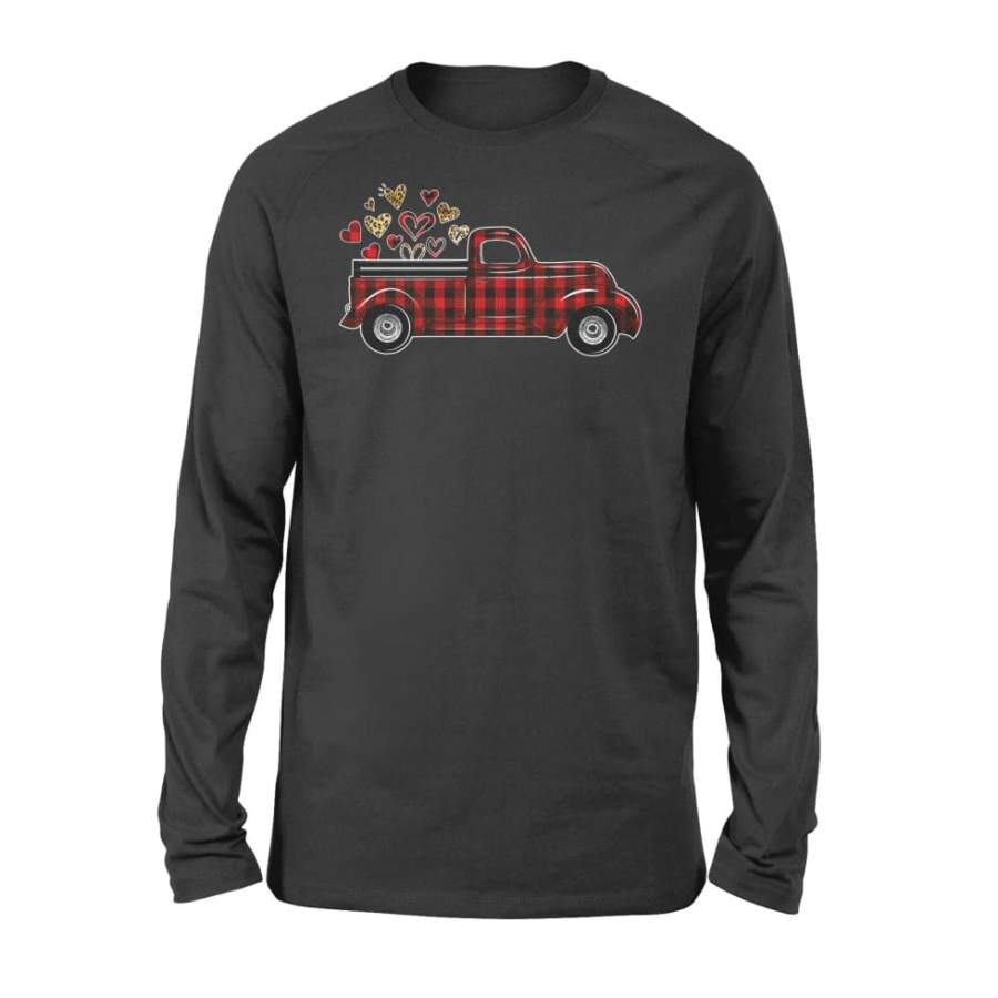 Valentine’s Day Truck Red Plaid And Leopard Pattern – Standard Long Sleeve